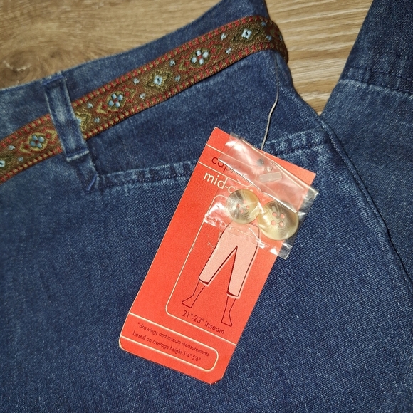 NWT WHITE STAG Jeans M8d Calf Capri With Belt Size 14 - Picture 6 of 9